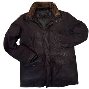 Vintage Danier Black Field Jacket Leather, Warm Liner, Tons Of Pockets 90s